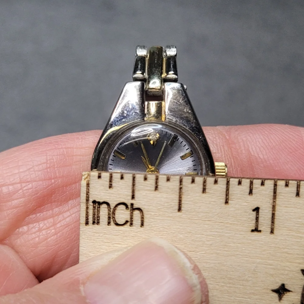 Y2K Two-tone Contoured Oval Face Bracelet Watch